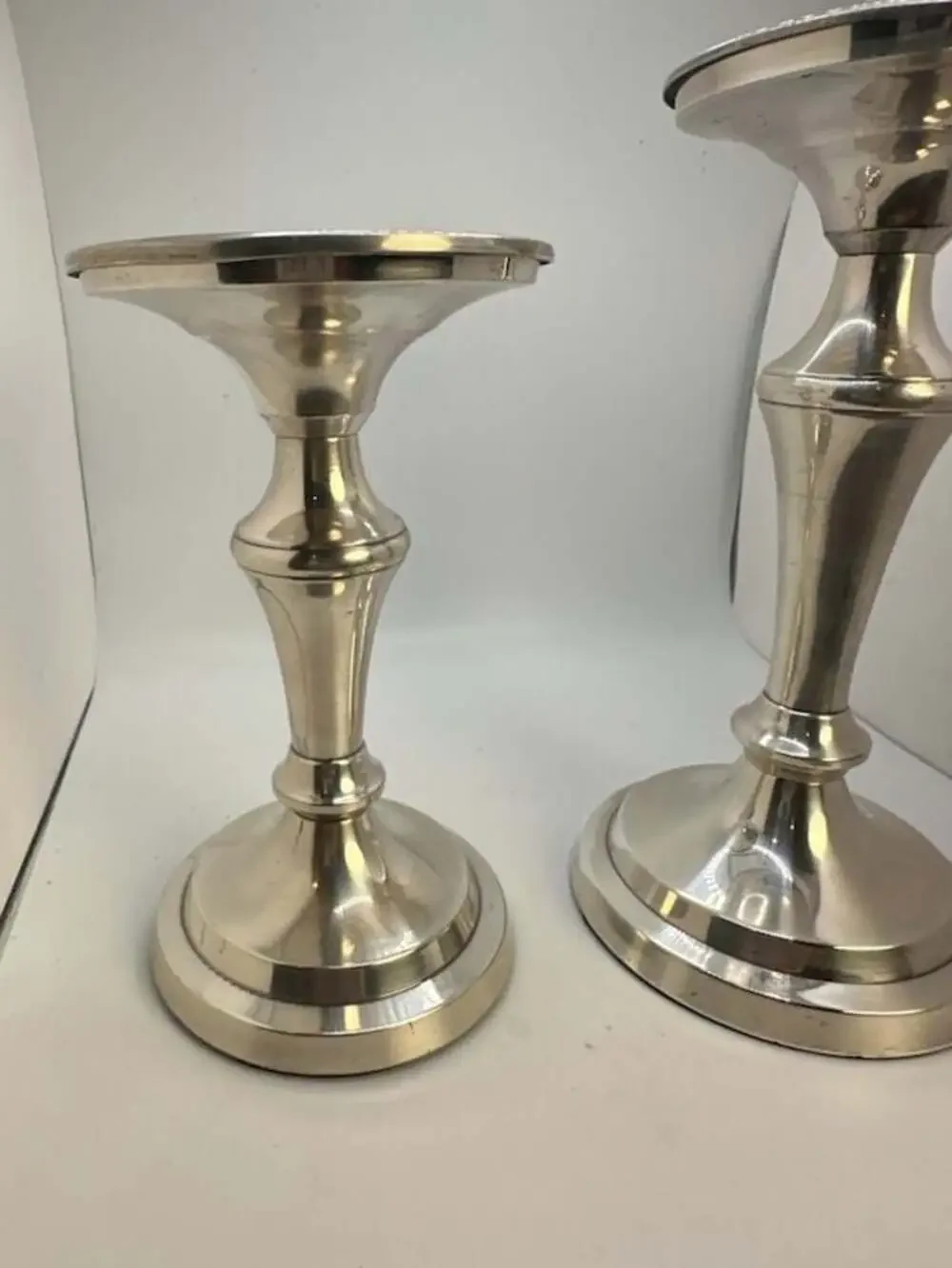 Restoration Hardware Silver Plated Candlestick Holders Set of 2